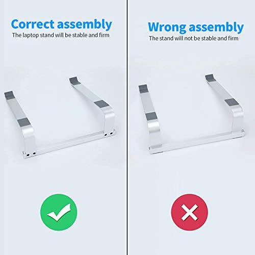 LENRUE Laptop Stand for Desk，Stable MacBook Pro Stand，Ergonomic Aluminum Computer Riser for 12 13 15 16.2 inch ，Computer Cooling Stand for Mac MacBook Pro Air,HP, Dell, More PC Notebook (Silver)