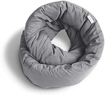 Huzi Infinity Pillow - Home Travel Soft Neck Scarf Support Sleep (Grey)