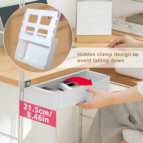 FRETONBA Under Desk Drawer for Stationery, Adhesive Slide Out, Large