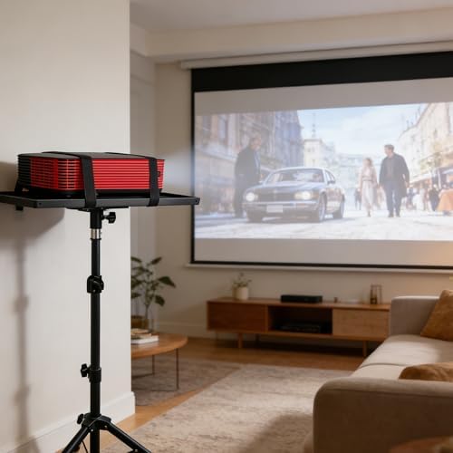 Projector Stand Tripod, Adjustable Height 26 to 51.5 Inch Laptop Tripod Stand, Heavy Duty Projector Holder, Portable Outdoor Projector Stand for Outdoor Movies, Home and Office