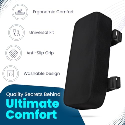 Arm Rest Cushion - Set of 2 Office Chair Arm Pads for Elbow Pain Relief - Computer Office Chair Arm Covers for Comfortable Desk Setup