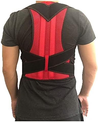 Back Brace Posture Corrector for Men Women Brace Clavicle Support Corrective Slouching and Hunching, Adjustable Teenager Straight Back Breathable (Color : Red, Size : 4XL)