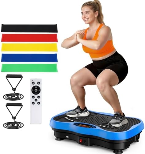 Vibration Plate Exercise Machine, 130 Levels Full Body Workout Vibrating Plate for Lymphatic Drainage Weight Loss, 450 Lbs Capacity Shake Platform with Bluetooth for Women Men