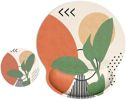 ITNRSIIET Ergonomic Mouse Pad with Wrist Support Wrist Rest Smooth Surface Non-Slip Rubber Base Comfortable Office Supplies Pain Relief, 9.8 x 9.1 inches, Modern Abstract Style