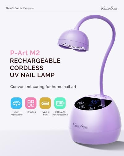 MelodySusie Gooseneck Cordless UV Nail Lamp P-ArtM2 Light for Nail Tips