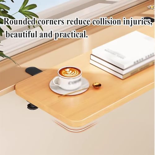 Clamp On Desk Extender, 90 Degree Foldable Desktop Extension Board, Ergonomic Keyboard Tray Extender for Office Desk, Dining Table, Window Sill & Bookshelf Space Saving Color1 25x50cm (9.8inx19.7in)