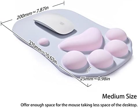 Cat Paw Mouse Pad, Ergonomic Mouse Mat with Wrist Support