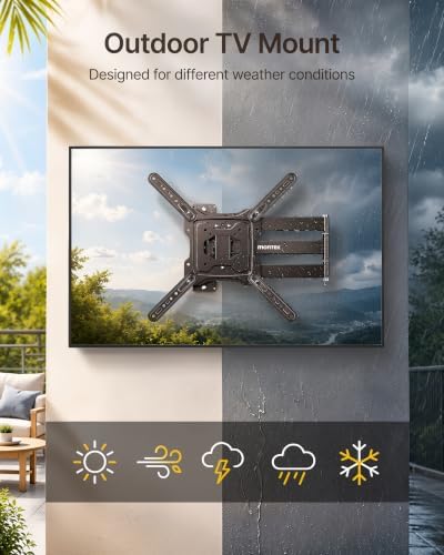 monTEK Outdoor 29 Inch Long Arm TV Wall Mount for 23-65 Inch TV, & Indoor