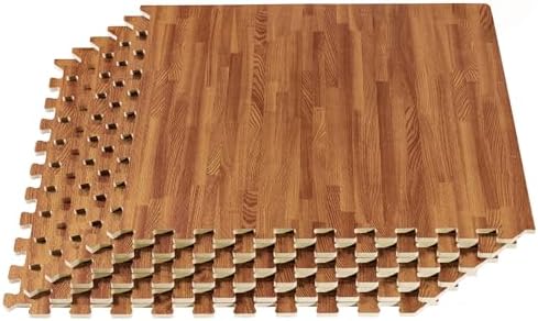 Forest Floor Farmhouse 3/8 Inch Thick Printed Foam Tiles, Premium Wood Grain Interlocking Foam Floor Mats, Anti-Fatigue Flooring – Stylish Flooring Solution
