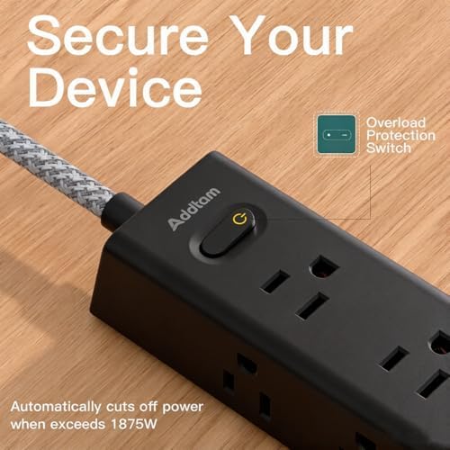 Power Strip Surge Protector with 12 AC Outlets 4 USB, 5FT Extension Cord