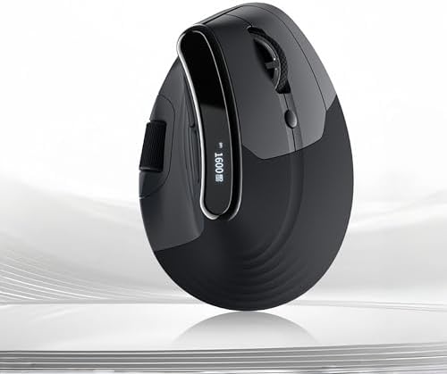 Ergonomic Vertical Mouse, Dual Scroll, Tri-Mode, OLED Display