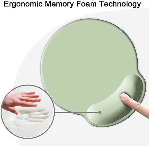 DOOKE Ergonomic Mouse Pad with Wrist Support, Cute Wrist Pad with Non-Slip Rubber Base for Computer, Laptop, Home Office Gaming, Working, Easy Typing & Pain Relief,Sage Green