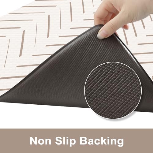 KIMODE Anti Fatigue Kitchen Mat,Cushioned Kitchen Rugs Sets of 2 Non Slip