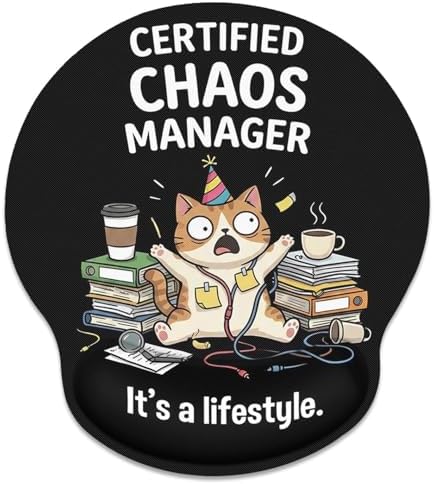 Britimes Ergonomic Mouse Pad with Wrist Support, Funny Cat Black