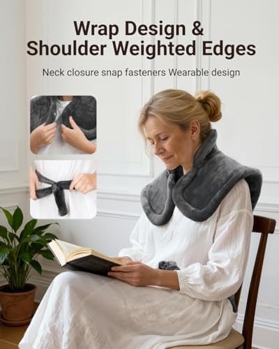 iDOO Electric Weighted Heating Pad for Back, Neck & Shoulders