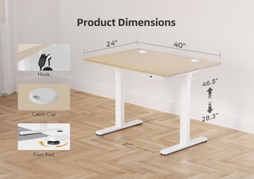 YDN 40 x 24 Inch Nature Electric Standing Desk