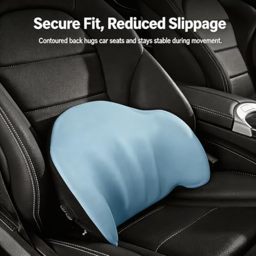 Car Lumbar Back Support Pillow, Heat Vibration Massage Neck Headrest Pillow