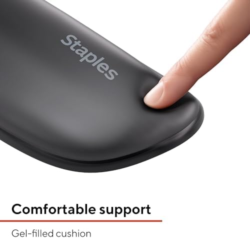 Staples TECH Gel Keyboard Wrist Rest, Non-Slip, Black Crystal