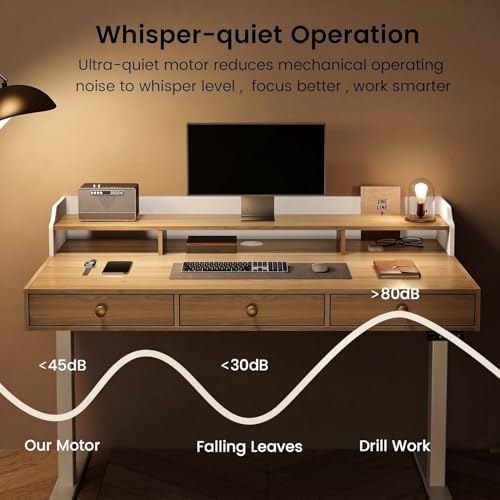 ModernMate Standing Desk with 3 Drawers, 48 x 26 Inches