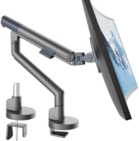monTEK Aluminum Monitor Arm for 17-40" Screens, 26.4 lbs, Gray