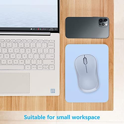 Dapesuom Small Mouse Pad, 6 x 8 Inch Thick Rubber Premium-Textured Non-Slip Portable & Washable Mini Mouse Mat for Women Men Wireless Laptops Keyboard Tray Gaming Work Computer Office Travel, Sky Blue