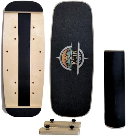 Kiin Balance Board Trainer, adjustable stoppers – Indo Board, Balancing Board for Surfing, Core Training, Wobble Board for Skateboarding, Surfing, Skating, Yoga and Fitness.