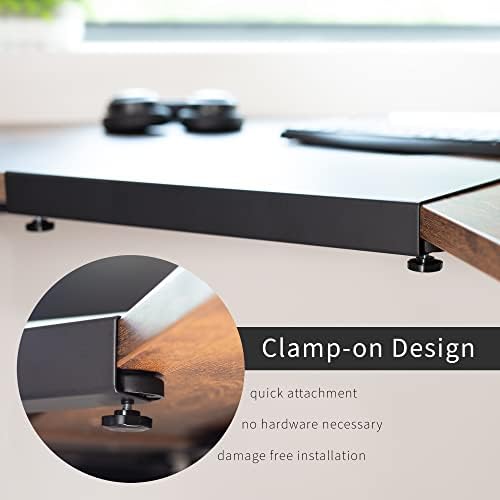 VIVO Clamp-on 17 inch Corner Desk Connector Sleeve Plate, L Desk Platform Extender Attachment, Black, DESK-AC07C