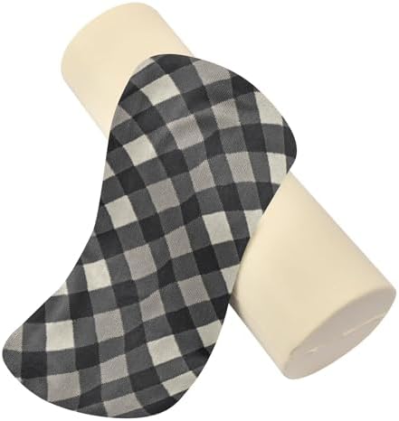 Round Bolster Pillow Small Neck Roll Pillow Long Round Pillow Cylinder Pillows for Sleeping Cervical Pillow Covers with Zipper Argyle Plaid Dimgray