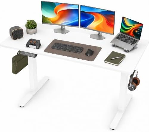 Electric Standing Desk,63in for Home,Office,Gaming,White