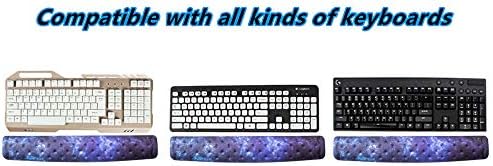 BRILA Keyboard Wrist Rest Support Cushion Pad for Computer, Laptop, Office Work, PC Gaming - Memory Foam Gel with Massage Holes Design - Non-Slip Easy Typing Wrist Pain Relief (Nebula)