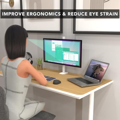 Mount-It! White Single Monitor Stand, Fits up to 32"
