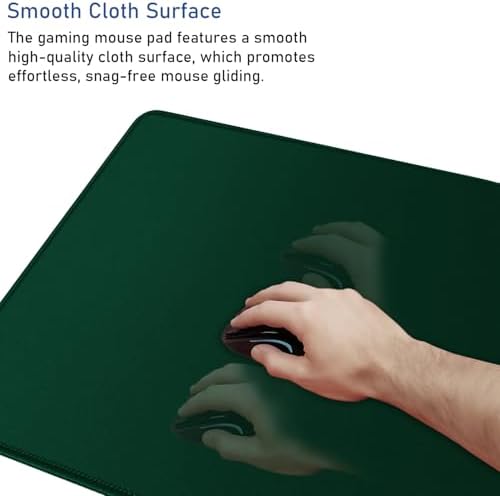 Gaming Mouse Pad with Stitched Edges, Durable Non-Slip Natural Rubber Base
