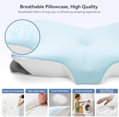 Ergonomic Memory Foam Cervical Pillow for Neck Pain Relief