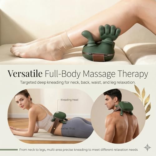 N7 Bionic Neck and Shoulder Massager, Heated Real-Hand Massagers with Fingers for Back Muscle Pain Relief, Portable & Lightweight Design