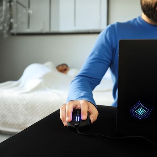 MOJO Pro Performance Silent Gaming Mouse - Wired Mouse with 9 Programmable Buttons Including Sniper Key, 12000 DPI, 1000 Hz, Force Adjustable, Custom Profiles