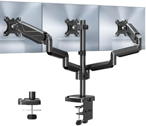 MOUNT PRO Triple Monitor Mount for Max 27" Screens, Hold Up to 17.6lbs Each