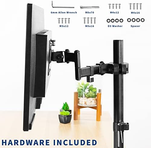 VIVO Black Pole Mount Monitor Arm for 17 to 32 in Screen, MOUNT-POLE01A