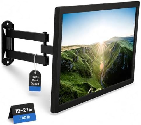 Mount-It! Small TV Monitor Wall Mount Arm, 19-32", 40 lbs, RV Compatible