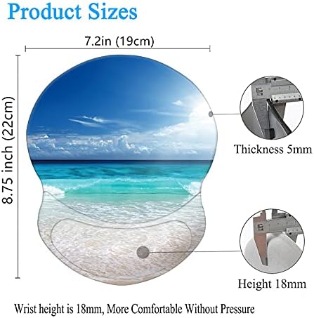 Mouse Pad, Ergonomic Mouse Pad with Wrist Support, Pain Relief Comfort Wrist Rest Pad with Non-Slip PU Base for Gaming, Home, Office & Travel, Beach