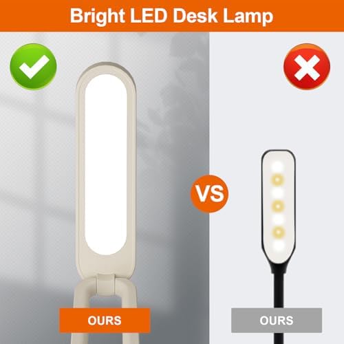 Giryuhd LED Desk Lamp for Office Home & Battery Operated Lamp Rechargeable Lamp Foldable & Portable Light, LED Desk Light Strip, 3 Brightness Dimmable Small Desk Lamp Wireless Reading Lamp