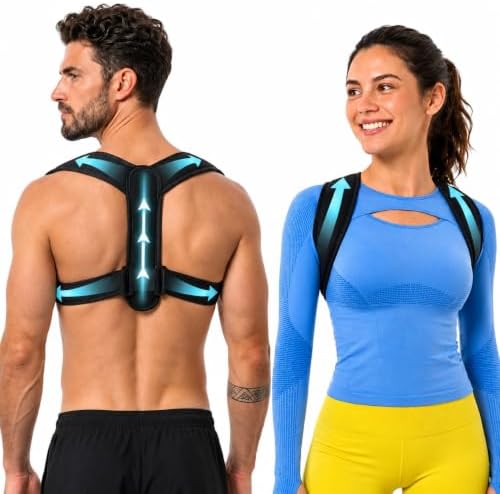 Posture Corrector for Men & Women, Adjustable Back Brace for Posture Support, Upper Back & Shoulder Support, Comfortable Breathable Posture Corrector for Daily Wear, Sitting & Standing