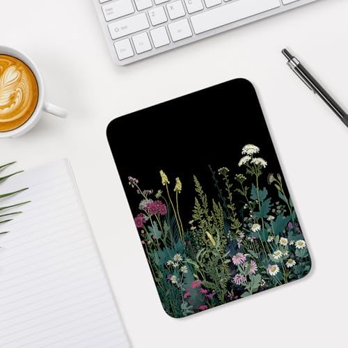 Small Mouse Pad, Mini Mouse Pad 6 x 8 Inch, Thick Rubber Waterproof Mouse Mat, Cute Mousepad for Women Men Wireless Mouse Laptops Home Office, Blooming Flowers