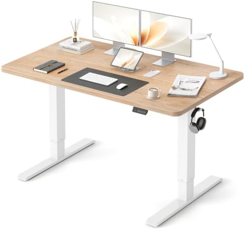 CubiCubi 48x30 Large Electric Standing Desk, 30" Deep Desktop, Maple