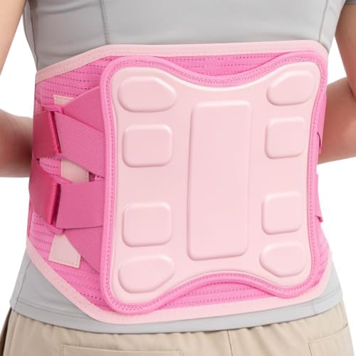 Back Brace for Men and Women Lower Back Support Belt Lumbar Pink XL