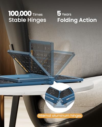 ProtoArc XKM01 Full-Size Foldable Keyboard Mouse Combo for Travel - Blue