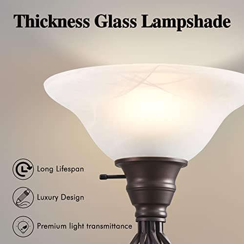 GyroVu Torchiere Floor Lamp for Living Room, LED Standing Reading Light