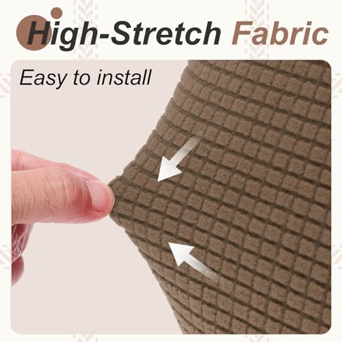 PATIKIL 1 Set Office Chair Cover, Desk Chair Cover Stretchable Universal Computer Seat Slipcover Large with Armrest Covers Zipper for Rolling Office Chairs Home Desk Seat, Brown