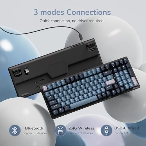RK ROYAL KLUDGE RK98 Wireless Mechanical Keyboard, 3750mAh, 96% Layout