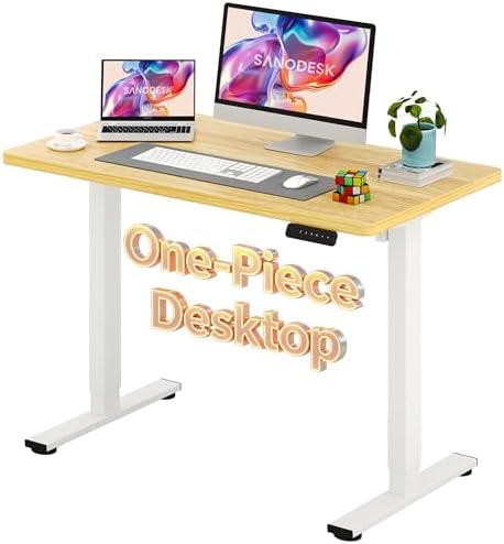 SANODESK One-Piece Electric Height Adjustable Standing Desk 48''x 24''
