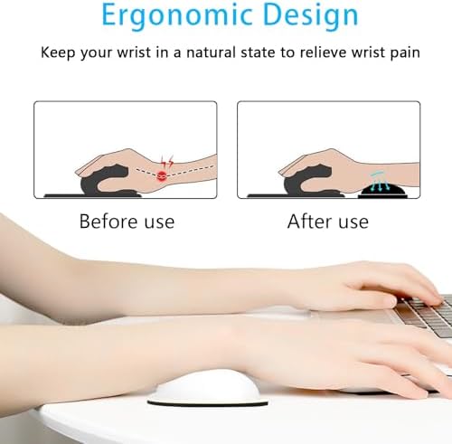 Dapesuom Mouse Wrist Rest, Ergonomic Memory Foam Mouse Wrist for Computer Desk Mats Support, PU Leather Hand Rest Pad Cushion for Gaming, Laptop, Men, Women, Pain Relief & Easy Typing, Ivory White